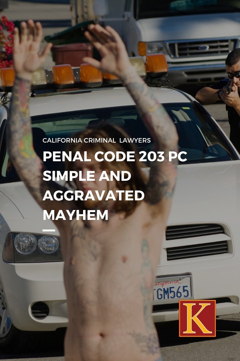 Penal Code 203 PC Simple and Aggravated Mayhem