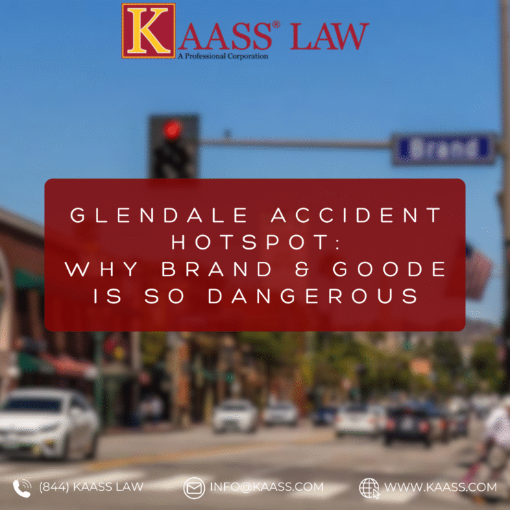 A view of a busy urban crossing, representing a Glendale Accident Hotspot like Brand and Goode.