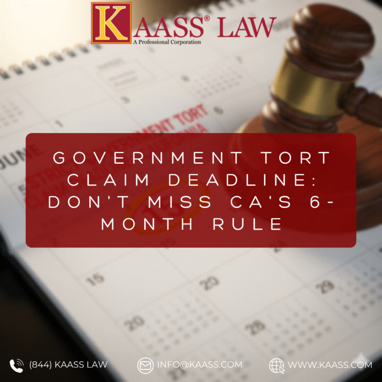A legal gavel on a calendar highlighting the strict Government Tort Claim Deadline in California.